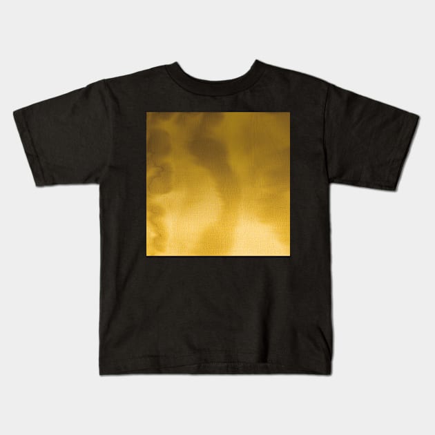 Gold Watercolour Ombre Kids T-Shirt by lizplummer